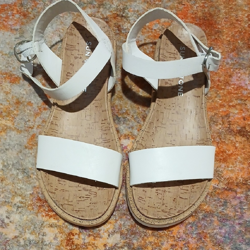 Sun + Stone White Sandals